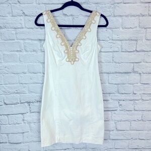 Lilly Pulitzer🦩 Bentley shift dress in white and gold
